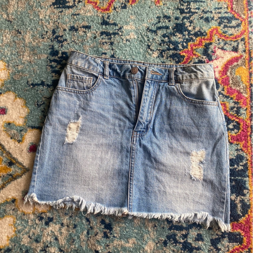 Y2K jean mini skirt